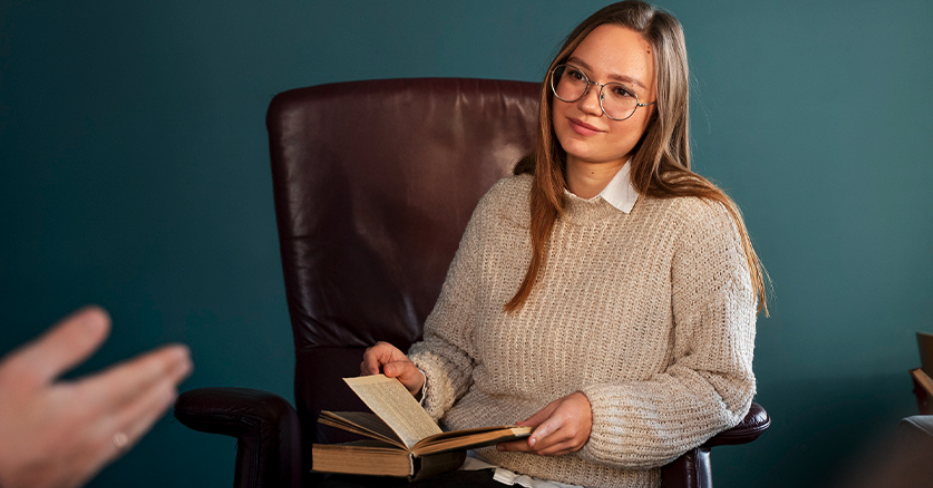Woman With Open Book